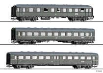 TILLIG 01069 - TT - 2-tlg. Personenwagen-Set D 118 Leipzig-Köln, DR, Ep. III<br><br>Bestellschluss 31.03.2023